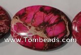 CDE784 15.5 inches 30*40mm oval dyed sea sediment jasper beads