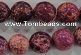 CDE836 15.5 inches 15mm round dyed sea sediment jasper beads wholesale