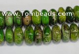 CDI135 15.5 inches 6*12mm rondelle dyed imperial jasper beads