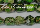 CDI155 15.5 inches 10*12mm faceted nugget dyed imperial jasper beads
