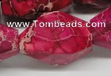 CDI28 16 inches 25*35mm faceted nuggets dyed imperial jasper beads