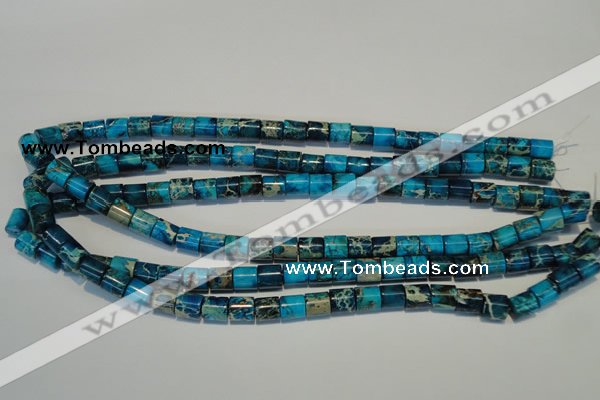 CDI280 15.5 inches 8*8mm tube dyed imperial jasper beads