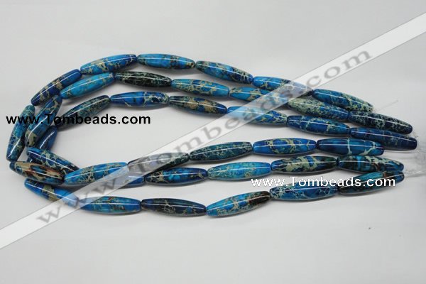CDI291 15.5 inches 8*30mm rice dyed imperial jasper beads