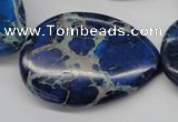 CDI327 15.5 inches 30*40mm flat teardrop dyed imperial jasper beads