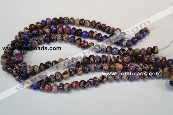 CDI391 15.5 inches 8*12mm nugget dyed imperial jasper beads
