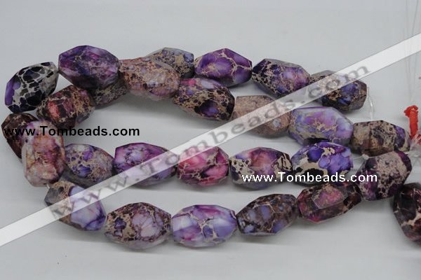 CDI40 16 inches 20*30mm faceted nuggets dyed imperial jasper beads