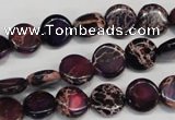 CDI405 15.5 inches 10mm flat round dyed imperial jasper beads