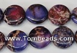 CDI408 15.5 inches 16mm flat round dyed imperial jasper beads