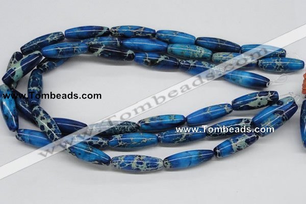 CDI48 16 inches 10*30mm rice dyed imperial jasper beads wholesale