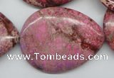 CDI480 15.5 inches 30*40mm flat teardrop dyed imperial jasper beads