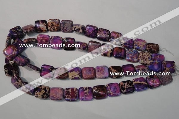 CDI717 15.5 inches 16*16mm square dyed imperial jasper beads