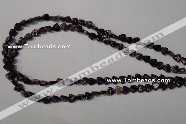 CDI719 15.5 inches 8*8mm triangle dyed imperial jasper beads