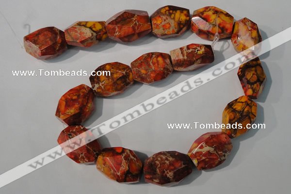 CDI748 15.5 inches 18*25mm faceted nuggets dyed imperial jasper beads