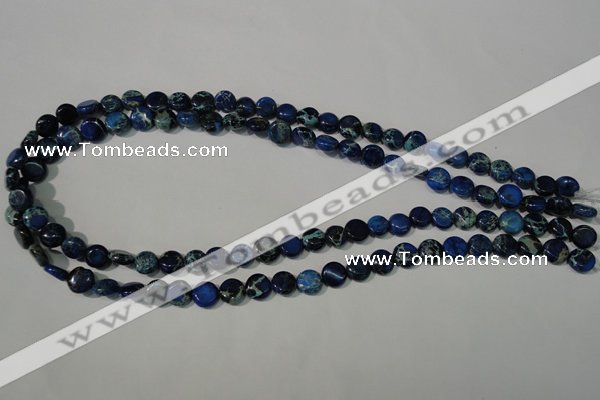 CDI905 15.5 inches 8mm flat round dyed imperial jasper beads