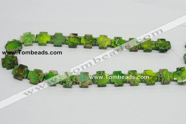 CDI97 16 inches 18*18mm cross dyed imperial jasper beads wholesale