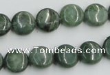 CDJ10 15.5 inches 12mm flat round Canadian jade beads wholesale