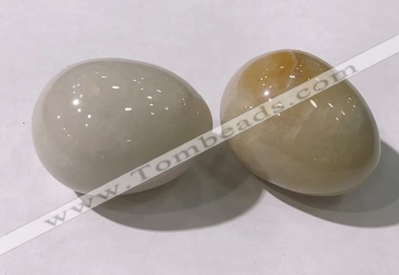 CDN1351 35*45mm egg-shaped yellow jade decorations wholesale