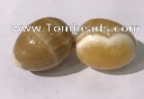 CDN1380 35*45mm egg-shaped yellow calcite decorations wholesale