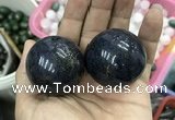 CDN15 40mm round pyrite gemstone decorations wholesale