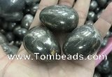 CDN30 28*38mm egg-shaped pyrite gemstone decorations wholesale
