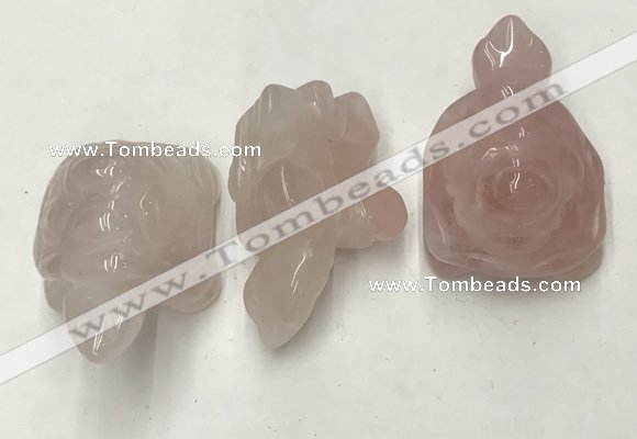 CDN431 28*45*22mm turtle rose quartz decorations wholesale