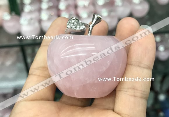 CDN596 32*45mm apple rose quartz decorations wholesale