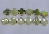 CDQ518 23*24mm - 24*25mm cross druzy quartz beads wholesale