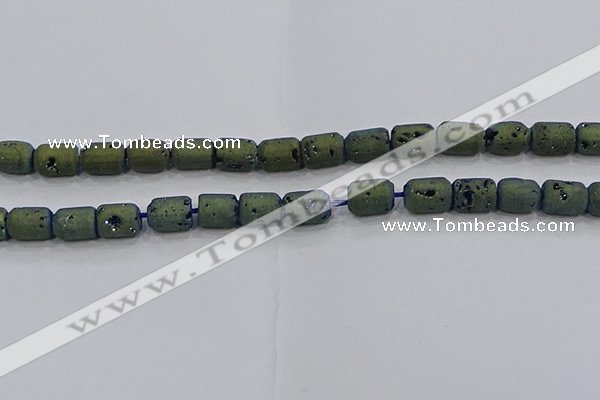 CDQ612 8 inches 6*8mm drum druzy quartz beads wholesale