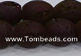 CDQ639 8 inches 12*14mm rice druzy quartz beads wholesale