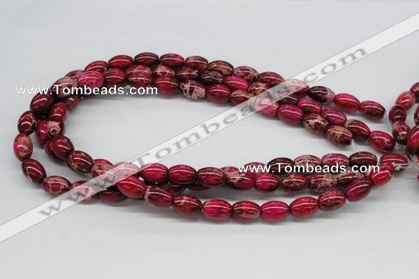 CDT09 15.5 inches 10*14mm rice dyed aqua terra jasper beads