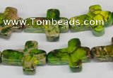 CDT131 15.5 inches 15*20mm cross dyed aqua terra jasper beads