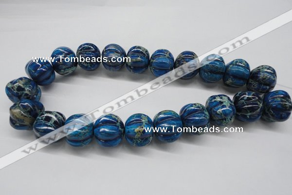 CDT297 15.5 inches 19*23mm pumpkin dyed aqua terra jasper beads