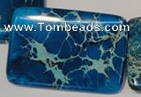CDT335 15.5 inches 40*60mm rectangle dyed aqua terra jasper beads