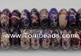 CDT373 15.5 inches 7*14mm rondelle dyed aqua terra jasper beads
