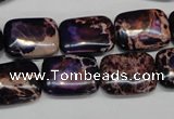 CDT436 15.5 inches 12*16mm rectangle dyed aqua terra jasper beads