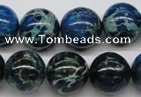 CDT47 15.5 inches 16mm round dyed aqua terra jasper beads wholesale