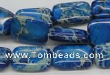 CDT55 15.5 inches 13*18mm rectangle dyed aqua terra jasper beads