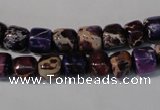 CDT705 15.5 inches 6*8mm nuggets dyed aqua terra jasper beads
