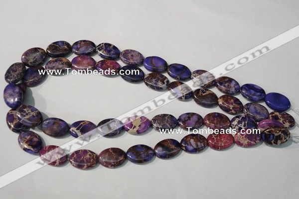 CDT711 15.5 inches 13*18mm oval dyed aqua terra jasper beads