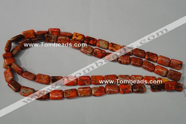 CDT756 15.5 inches 10*14mm rectangle dyed aqua terra jasper beads