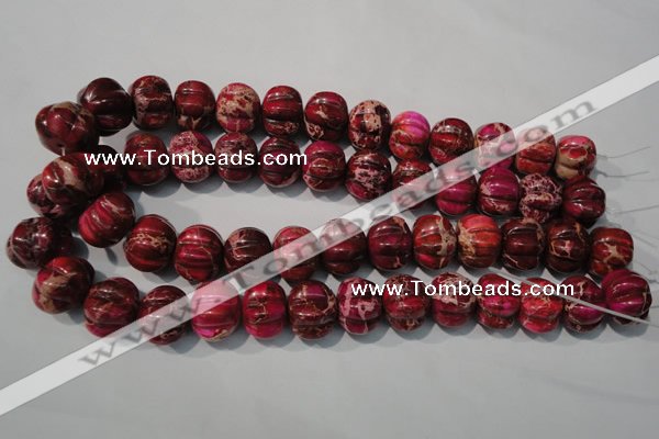 CDT767 15.5 inches 15*18mm pumpkin dyed aqua terra jasper beads