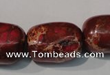 CDT771 15.5 inches 18*25mm nuggets dyed aqua terra jasper beads