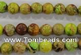 CDT865 15.5 inches 14mm round dyed aqua terra jasper beads wholesale