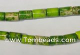 CDT919 15.5 inches 6*8mm tube dyed aqua terra jasper beads
