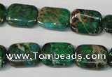 CDT974 15.5 inches 12*16mm rectangle dyed aqua terra jasper beads