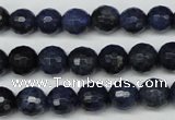 CDU111 15.5 inches 6mm faceted round blue dumortierite beads