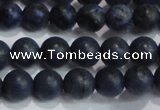 CDU202 15.5 inches 8mm round matte blue dumortierite beads