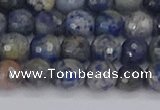 CDU309 15.5 inches 6mm faceted round blue dumortierite beads