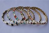 CEB02 5pcs 7mm width gold plated alloy with enamel bangles wholesale