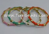 CEB110 6mm width gold plated alloy with enamel bangles wholesale